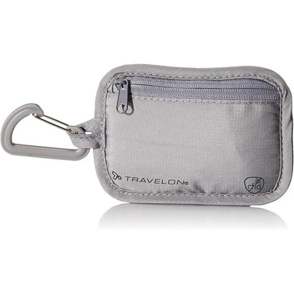 Rfid Blocking Clip Stash Pouch Travel Tote, Gray - Picture 4 of 8